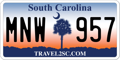 SC license plate MNW957