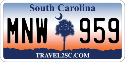 SC license plate MNW959