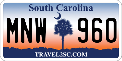 SC license plate MNW960