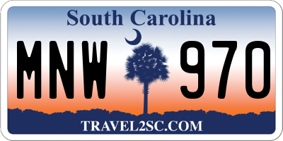 SC license plate MNW970
