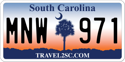 SC license plate MNW971