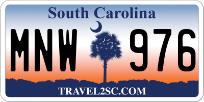 SC license plate MNW976