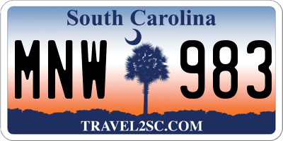 SC license plate MNW983
