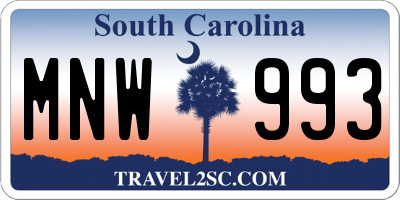 SC license plate MNW993