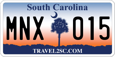SC license plate MNX015
