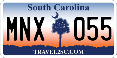 SC license plate MNX055