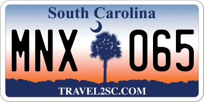 SC license plate MNX065