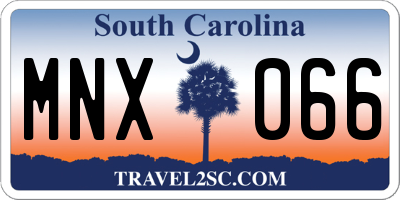 SC license plate MNX066