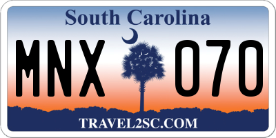 SC license plate MNX070