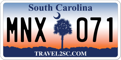 SC license plate MNX071