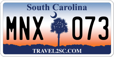 SC license plate MNX073