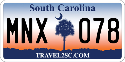 SC license plate MNX078
