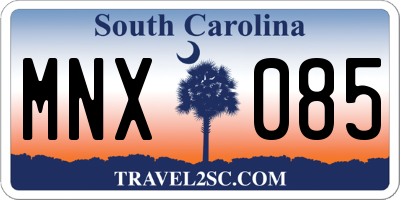 SC license plate MNX085