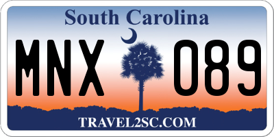 SC license plate MNX089