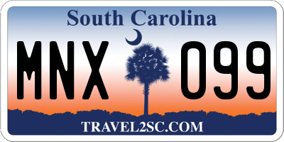 SC license plate MNX099