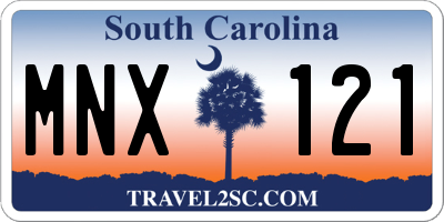 SC license plate MNX121