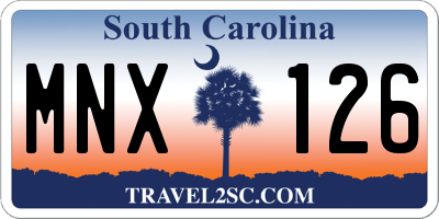 SC license plate MNX126