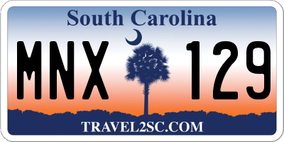 SC license plate MNX129