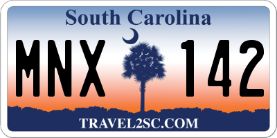 SC license plate MNX142