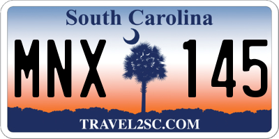 SC license plate MNX145