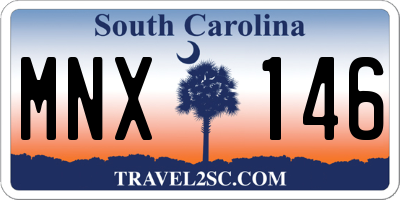 SC license plate MNX146