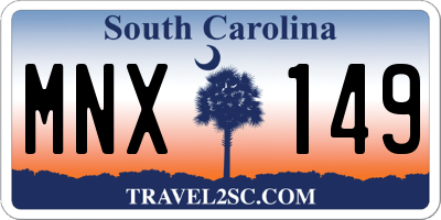 SC license plate MNX149