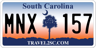 SC license plate MNX157