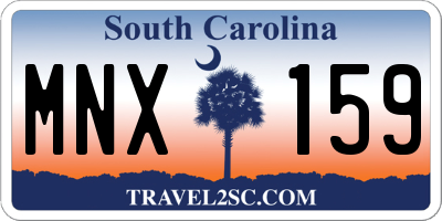 SC license plate MNX159