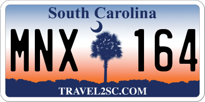 SC license plate MNX164