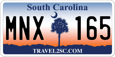 SC license plate MNX165
