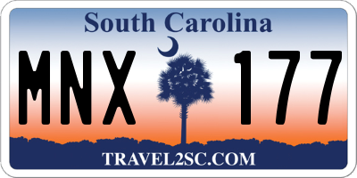 SC license plate MNX177