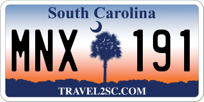 SC license plate MNX191
