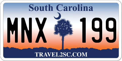 SC license plate MNX199