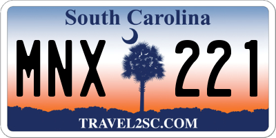 SC license plate MNX221