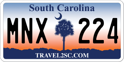 SC license plate MNX224