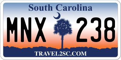 SC license plate MNX238