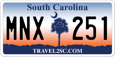 SC license plate MNX251