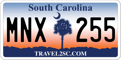 SC license plate MNX255