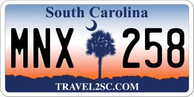 SC license plate MNX258