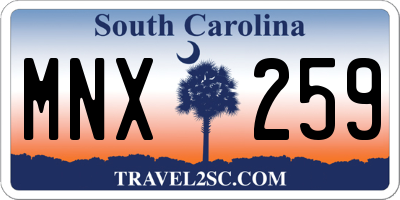 SC license plate MNX259
