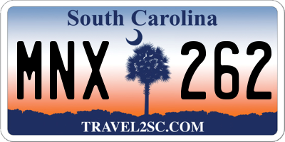SC license plate MNX262