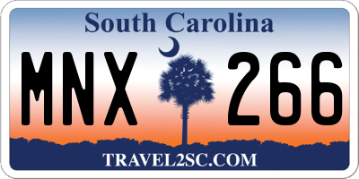 SC license plate MNX266