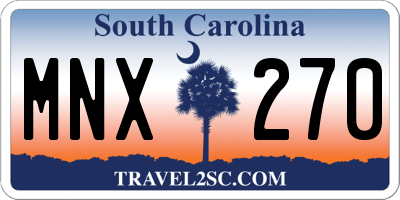 SC license plate MNX270