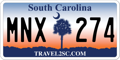 SC license plate MNX274