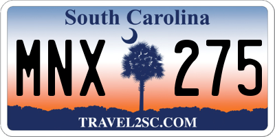 SC license plate MNX275