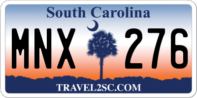 SC license plate MNX276