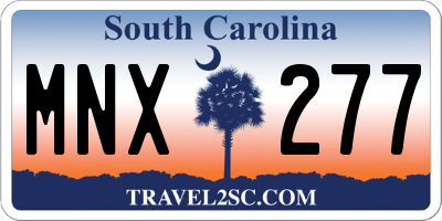 SC license plate MNX277