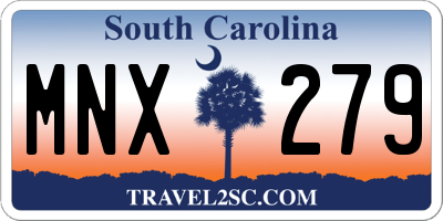 SC license plate MNX279