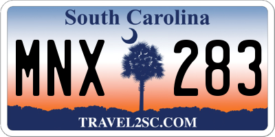 SC license plate MNX283