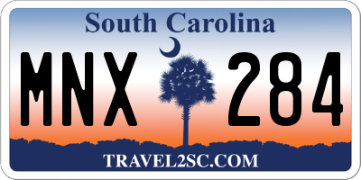 SC license plate MNX284